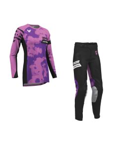 Thor Women MX Combo Hose Shirt Launchmode Bleach schwarz lila