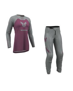 Thor Women MX Combo Hose Shirt Ridemode Menace grau