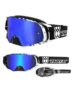 Crossbrille Offroad Brille Rocket Crush schwarz Spiegel blau von TWO-X für Downhill Enduro Motocross