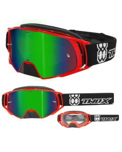 Crossbrille Offroad Brille Rocket rot Spiegel grün von TWO-X für Downhill Enduro Motocross