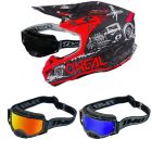Oneal 5Series Crosshelm Polyacrylite HR V. 22 schwarz rot mit TWO-X Atom Brille