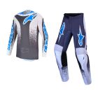 Alpinestars Kids MX Combo Hose Shirt Fluid Drag schwarz grau