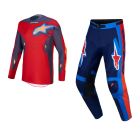 Alpinestars MX Combo Hose Shirt Racer Hunt blau rot