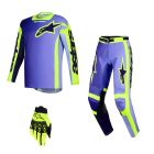 Alpinestars MX Combo Hose Shirt Racer Portl lila gelb