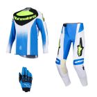 Alpinestars MX Combo Hose Shirt Techstar Knif blau weiss
