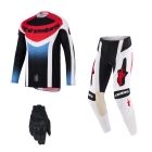 Alpinestars MX Combo Hose Shirt Techstar Knif schwarz weiss