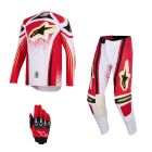 Alpinestars MX Combo Hose Shirt Techstar Nomur rot weiss