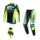 Alpinestars MX Combo Hose Shirt Techstar Nomur schwarz neon