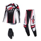 Alpinestars MX Combo Hose Shirt Techstar Nomur schwarz weiss