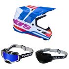 Alpinestars MX Helm Combo S-M7 Core blau weiss mit TWO-X Atom Brille