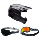 Bell-MX-Helm-Combo-Moto-10-Solid-schwarz-matt-mit-TWO-X-Atom-Brille-BEL-26-CO-020926-MX-20