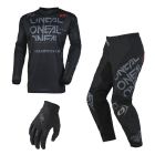 Oneal MX Combo ELEMENT STATIC schwarz grau