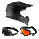 Oneal Crosshelm 2Series Combo FLAT mit TWO-X Race Brille schwarz