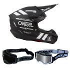 Oneal Crosshelm Combo 5SRS WARHAWK mit TWO-X Atom Brille schwarz