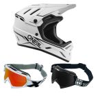 Oneal MTB Helm Combo BACKFLIP SOLID mit Race Brille grau