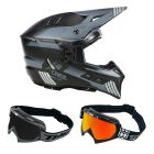 Oneal Crosshelm Combo Ex-Series Hitch mit TWO-X Race Brille grau