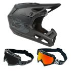 Oneal MTB Helm Combo SL1 SOLID mit Race Brille schwarz