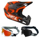 Oneal MTB Helm Combo SL1 STRIKE mit Race Brille schwarz rot