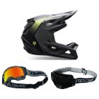 Fox MTB Helm Combo Rampage Vault grau mit TWO-X Atom Brille