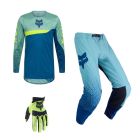 Fox MX Combo Hose Shirt Flexair FRACTURE blau grün