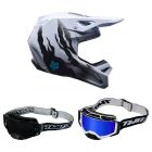 Fox-MX-Helm-Combo-V1-Clutch-schwarz-weiss-mit-TWO-X-Atom-Brille-FX-26-CO-010926-MX-5