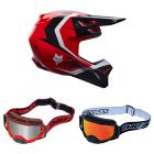 Fox-MX-Helm-Combo-V1-Frame-rot-mit-TWO-X-Atom-Brille-FX-26-CO-010926-MX-13