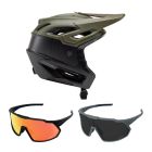 Fox Dropframe Pro RUNN MTB Helm mit Brille grün