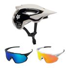 Fox Speedframe Pro MTB Helm mit Brille weiss