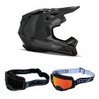 Fox V1 Nitro MX Helm Combo grau