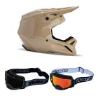 Fox V1 Solid MX Helm Combo grau