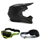 Fox V1 Solid MX Helm Combo schwarz matt