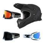 Oneal Sonus Flat MTB Helm schwarz mit TWO-X Race Brille