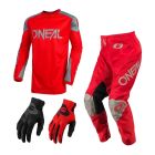 Oneal Matrix Ridewear Combo 21 rot Crosshose Jersey Handschuhe