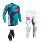 Thor MX Combo Hose Shirt Launchmode Bleach blau weiss