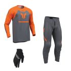 Thor MX Combo Hose Shirt Ridemode Menace grau orange