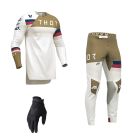 Thor MX Combo Hose Shirt Sportmode League weiss braun