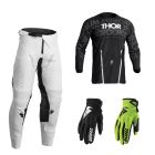 Thor Pulse Combo Mono schwarz weiss Hose Jersey Handschuhe