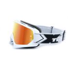 Crossbrille von TWO-X weiss verspiegelte Motorrad MX Goggle, Spiegel Brille Enduro-Brille
