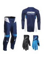 Thor Pulse Combo React blau Hose Jersey Handschuhe