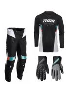 Thor Pulse Combo React schwarz Hose Jersey Handschuhe