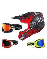 Oneal 5Series Crosshelm HR schwarz rot mit TWO-X Race Brille