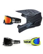 Oneal Backflip MTB Helm Solid schwarz mit TWO-X Race Brille