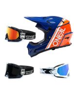 Oneal Sonus Split MTB Helm blau mit TWO-X Race Brille