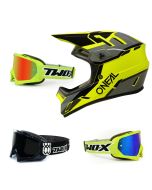 Oneal Backflip MTB Helm Strike neon mit TWO-X Race Brille