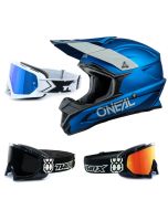 Oneal 1Series Crosshelm Solid blau mit TWO-X Race Brille