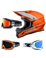 Oneal 1Series Crosshelm Solid orange mit TWO-X Race Brille