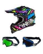 Oneal 2Series Glitch Crosshelm bunt mit TWO-X Race Brille