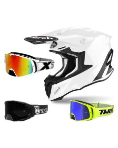 Airoh Twist 2.0 Color Crosshelm weiss mit TWO-X Rocket Crossbrille