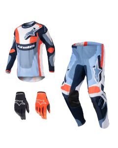 Alpinestars Fluid Agent Combo blau orange Jersey Crosshose