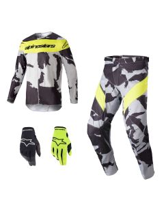 Alpinestars Racer Tactical Combo grau neon Jersey Crosshose